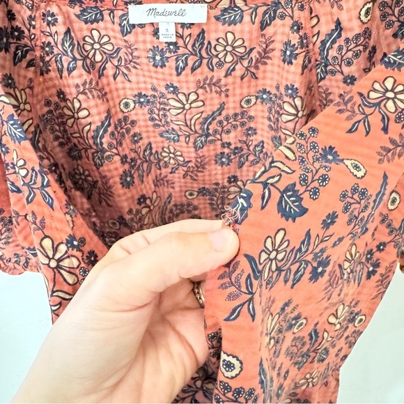 Madewell Blouse Puff Sleeve Peplum Top in Cavoli Floral cotton Small - Picture 3 of 8